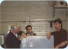 George Harold, Bob Houghton & Mick Kremen in the washroom