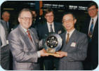 Mike Swingler (PCL) & Mr T. Hirata (Honda) with Hub and Disk